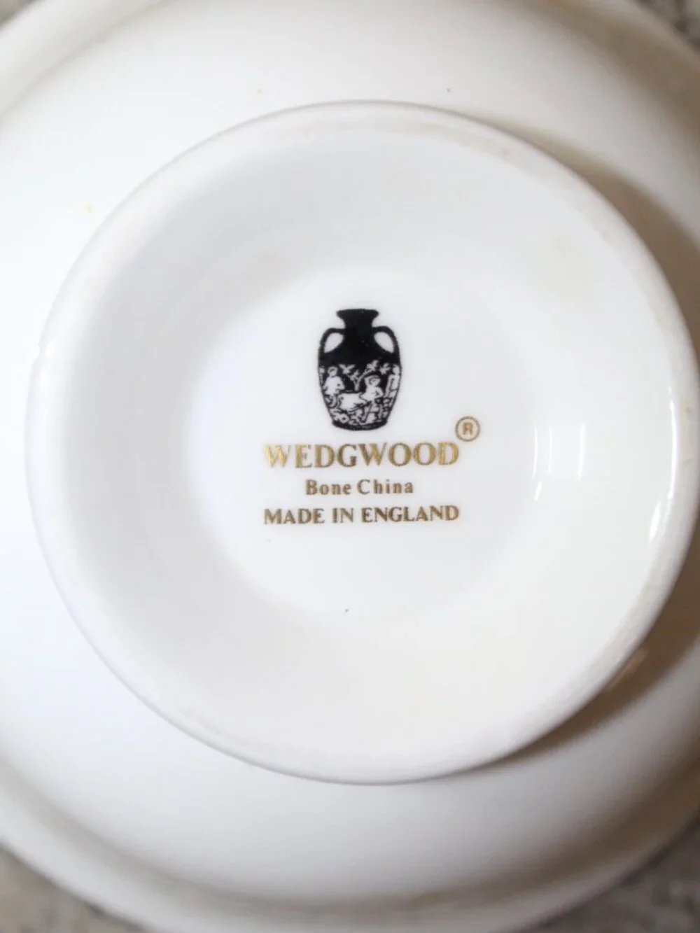 Two Handled Soup Cup & Saucer Wedgwood Whitehall W3994 Powder Ruby Bone China